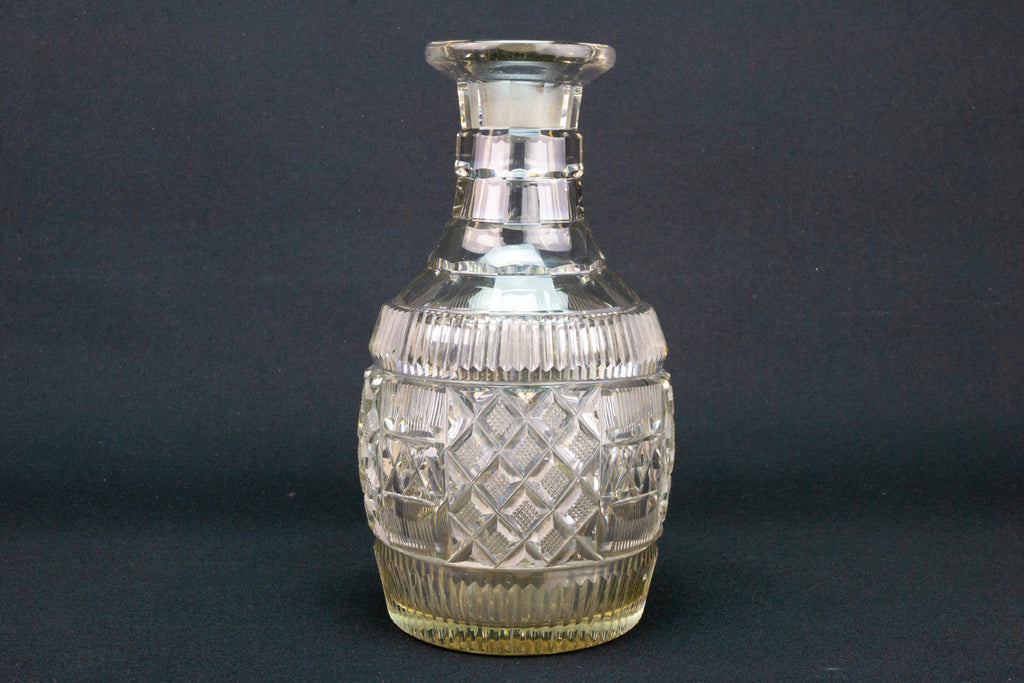 Cut Glass Carafe Antique English 19th Century