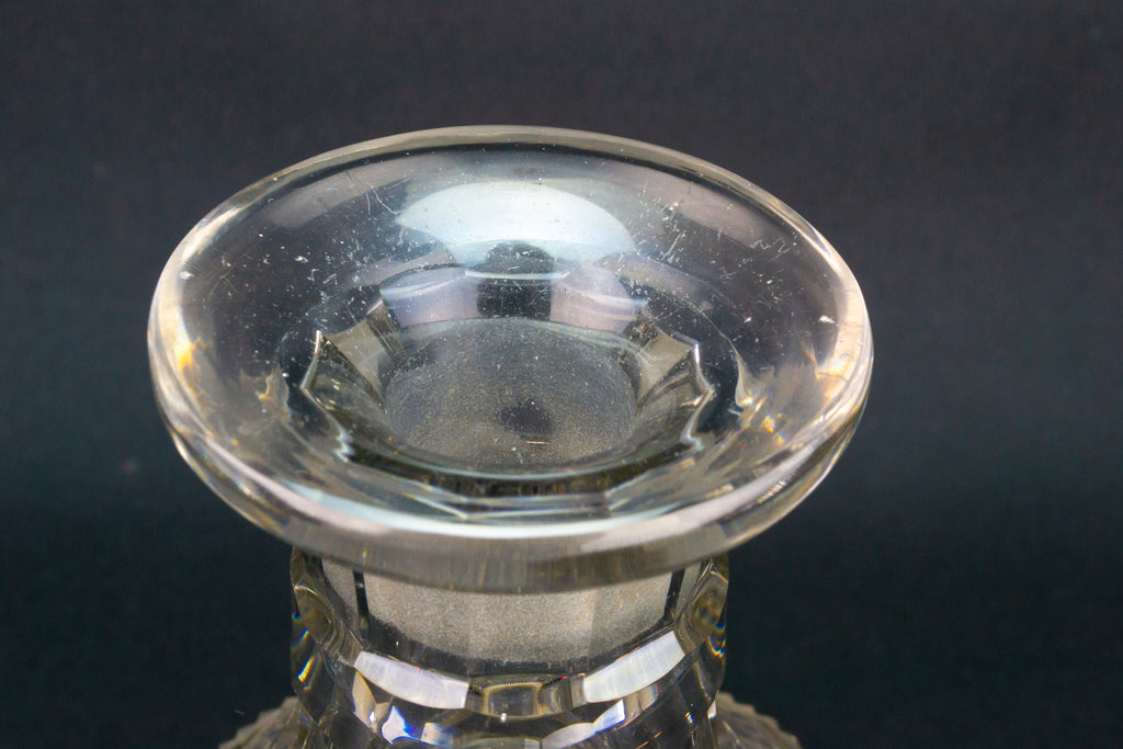 Cut Glass Carafe Antique English 19th Century