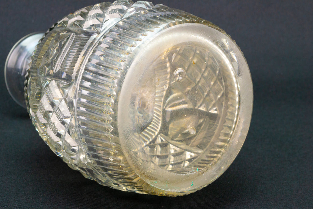 Cut Glass Carafe Antique English 19th Century