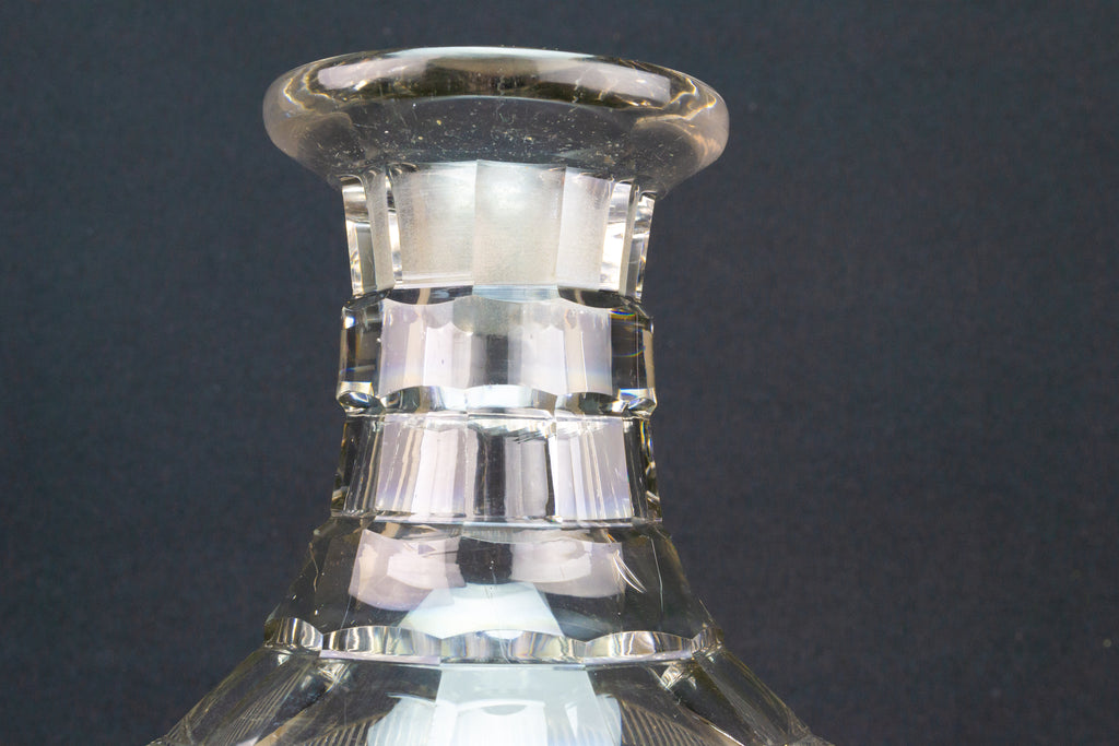 Cut Glass Carafe Antique English 19th Century