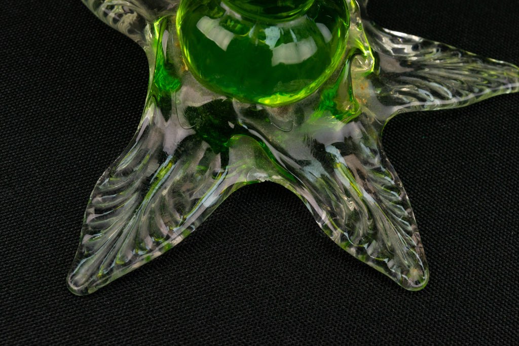 Art Nouveau Jack in Pulpit Vase in Vaseline Glass