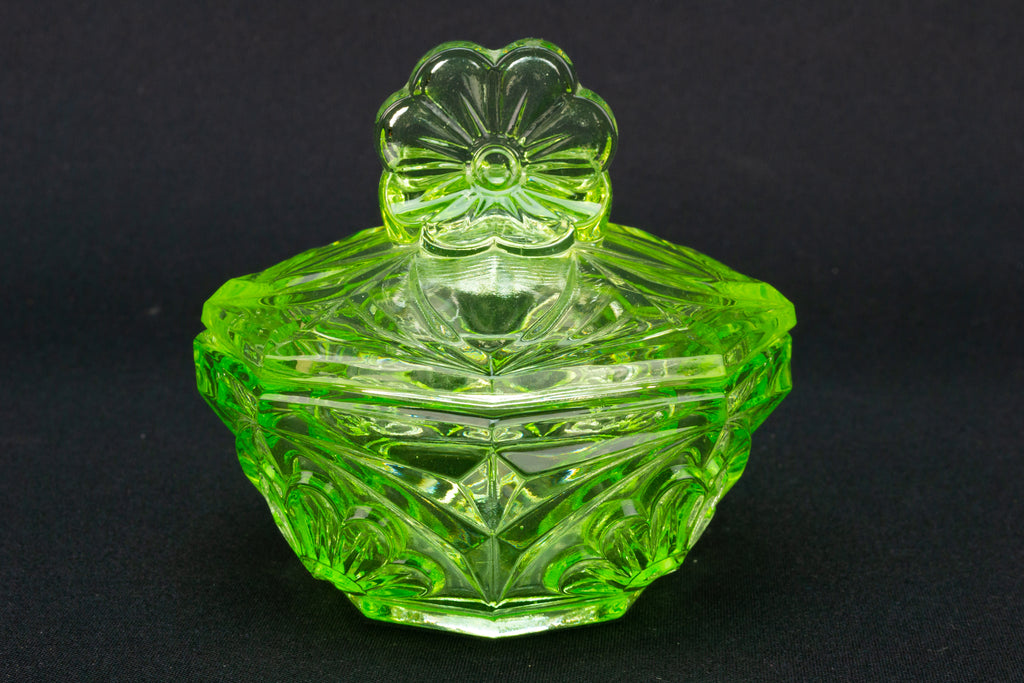 Green Glass Dressing Table Set Art Deco