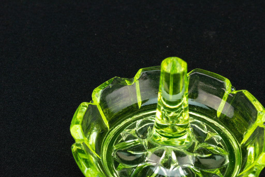 Green Glass Dressing Table Set Art Deco