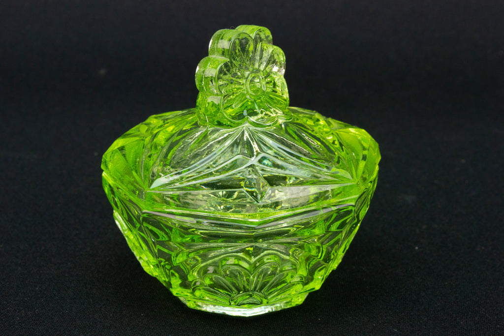 Green Glass Dressing Table Set Art Deco