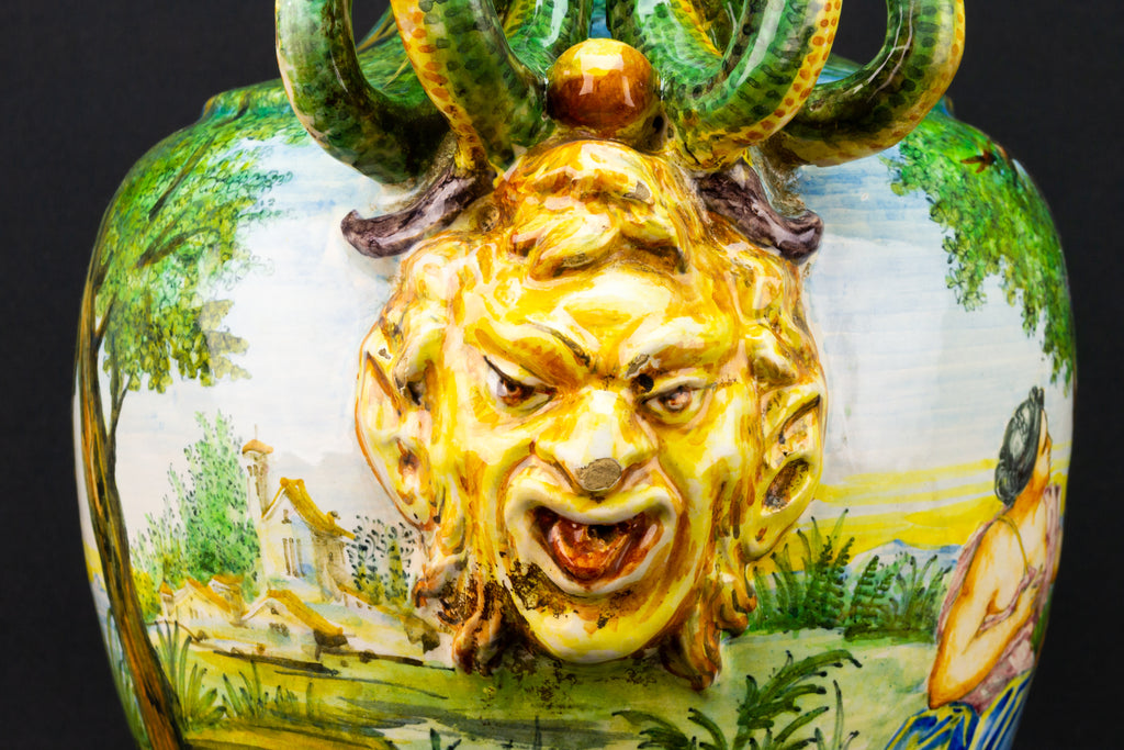 Pair of Italian Maiolica Vases by Minghetti