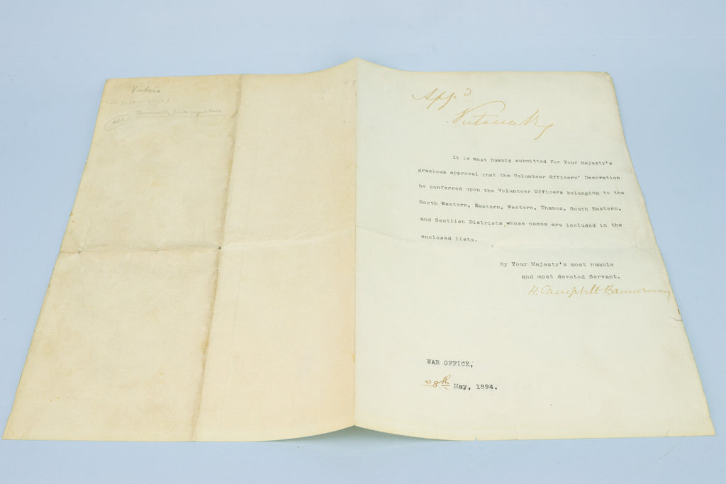 Queen Victoria Signed Document from 1894