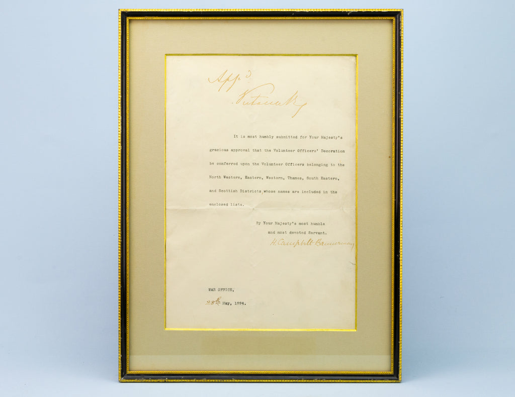 Queen Victoria Signed Document from 1894