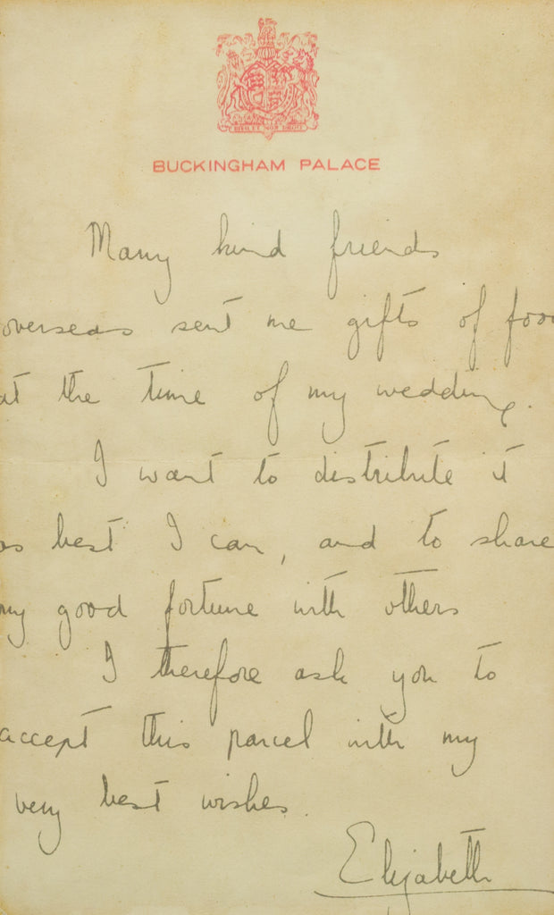1947 Letter Facsimile by Princess Elizabeth