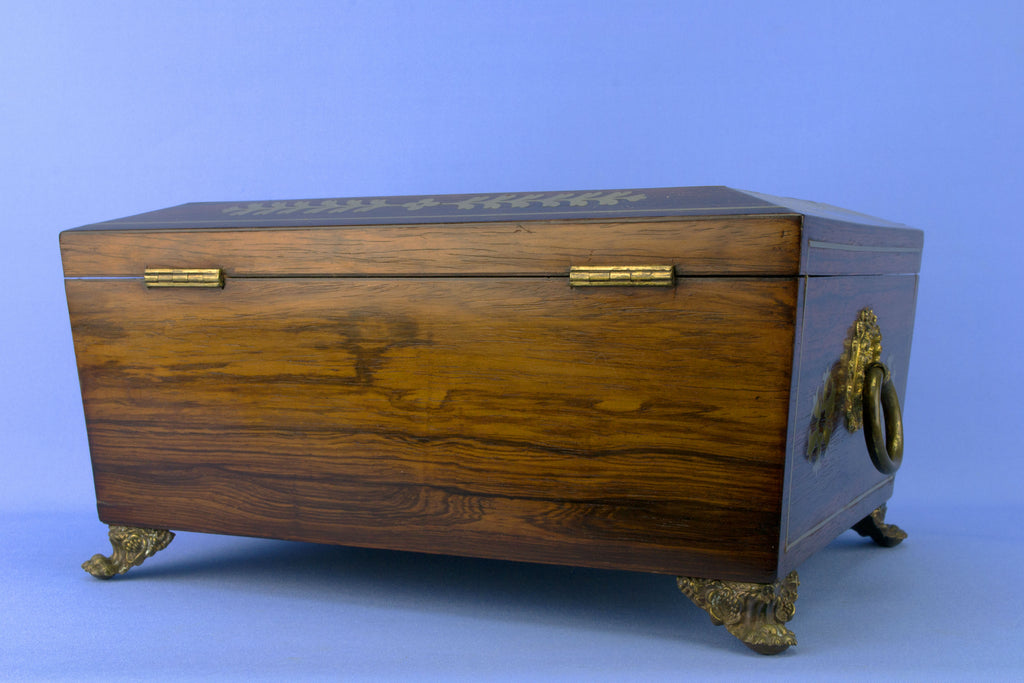 Wooden Sewing Box, English Circa 1830