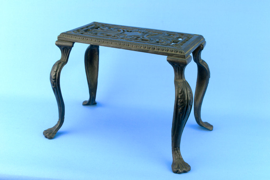 Black Cast Iron Fireplace Trivet, English 19th Century