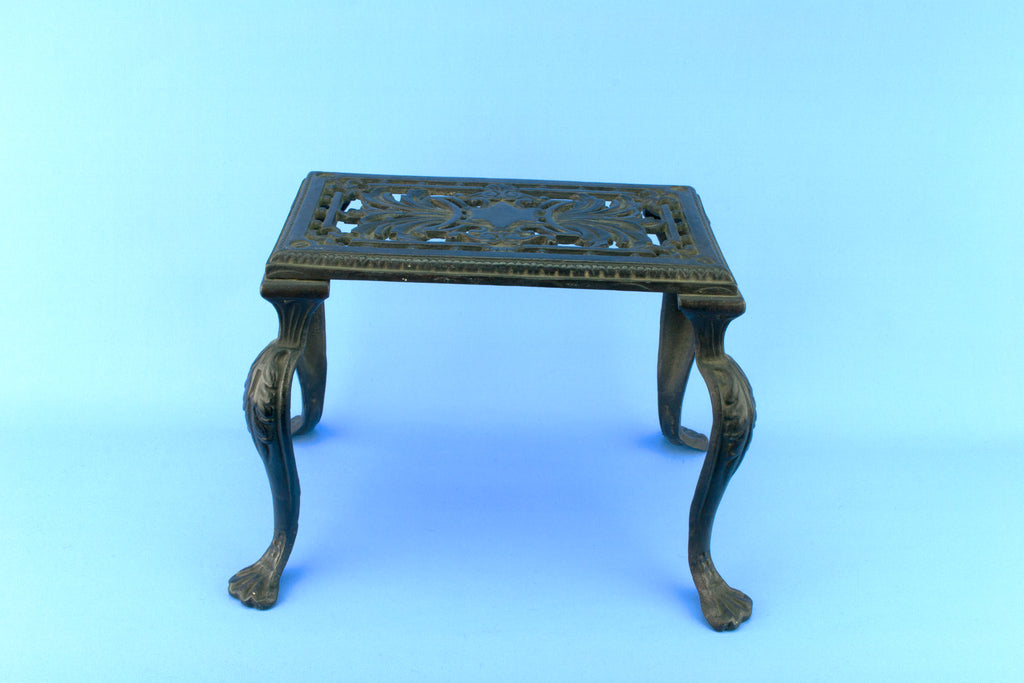 Black Cast Iron Fireplace Trivet, English 19th Century