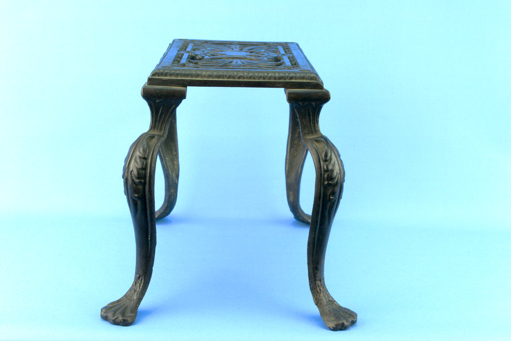 Black Cast Iron Fireplace Trivet, English 19th Century