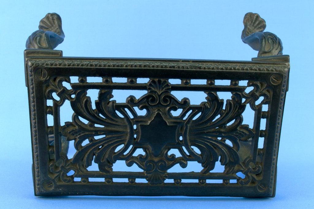 Black Cast Iron Fireplace Trivet, English 19th Century