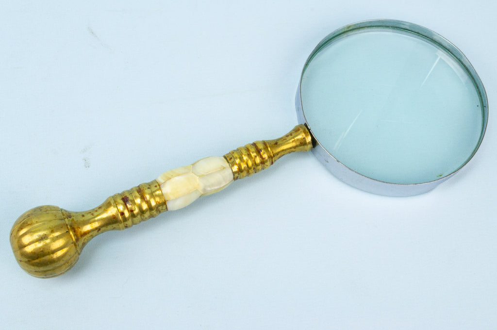 Magnifying Glass Brass & Mother of Pearl Handle