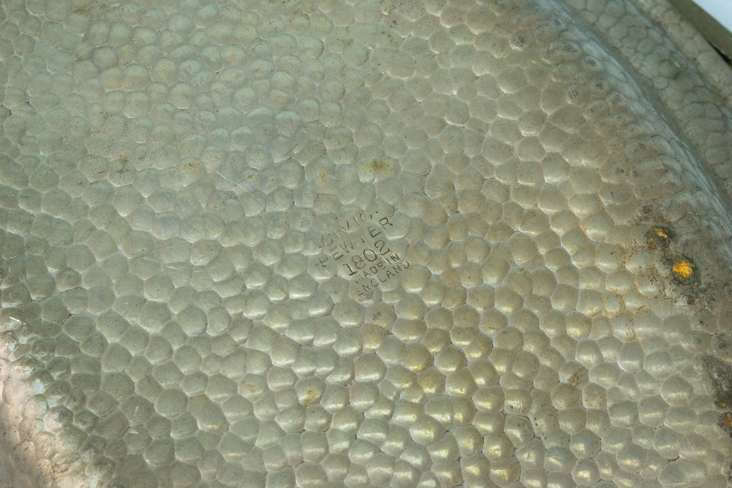 Arts & Crafts Hammered Pewter Basket Early 1900s