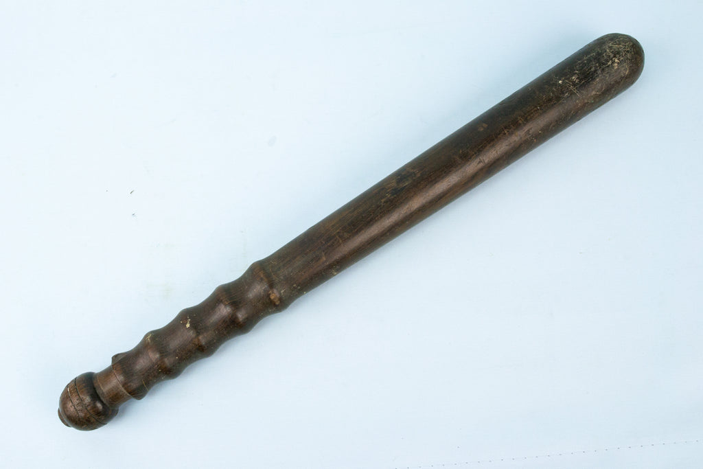 Antique British Police Truncheon in Turned Wood