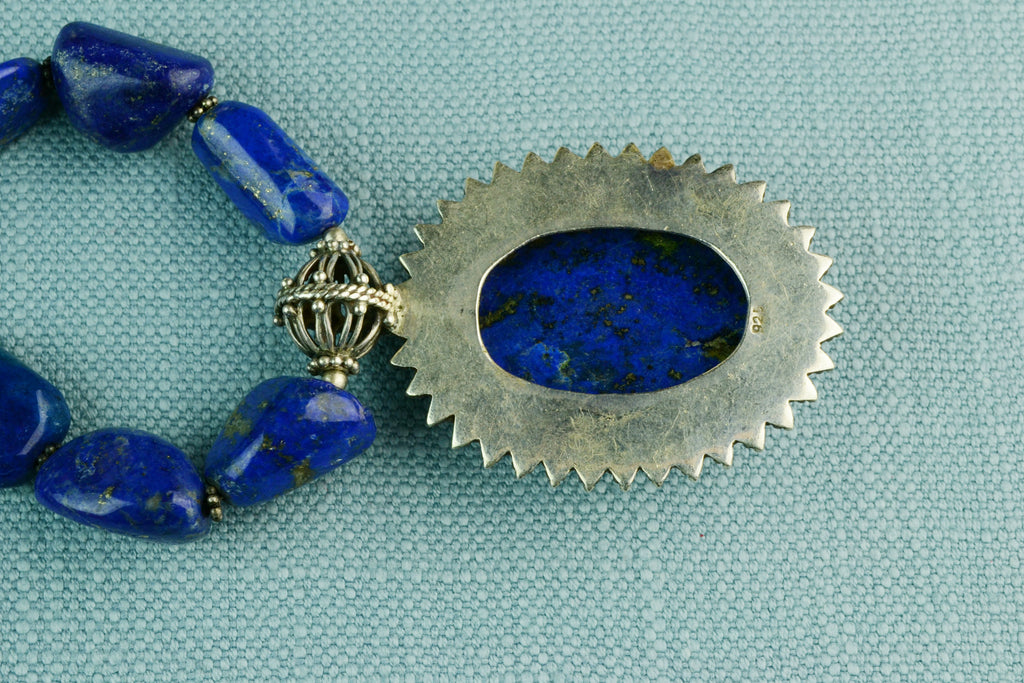 Necklace in Silver & Blue Lapis Lazuli