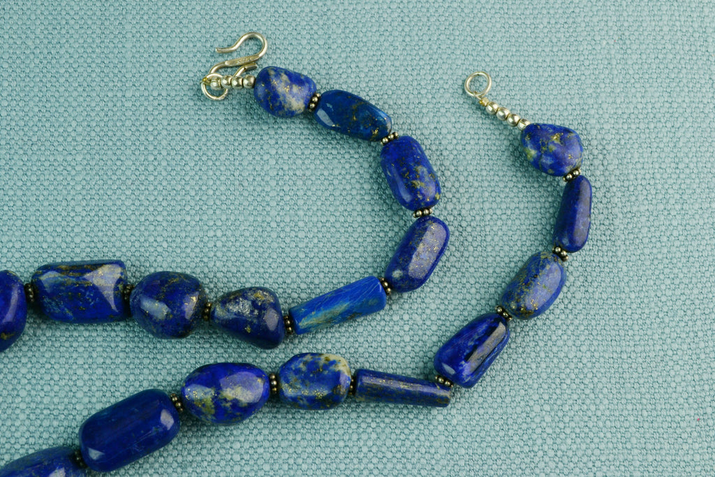 Necklace in Silver & Blue Lapis Lazuli