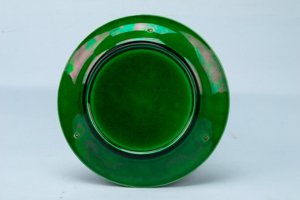Green Majolica Side Plate Antique English 19th Century