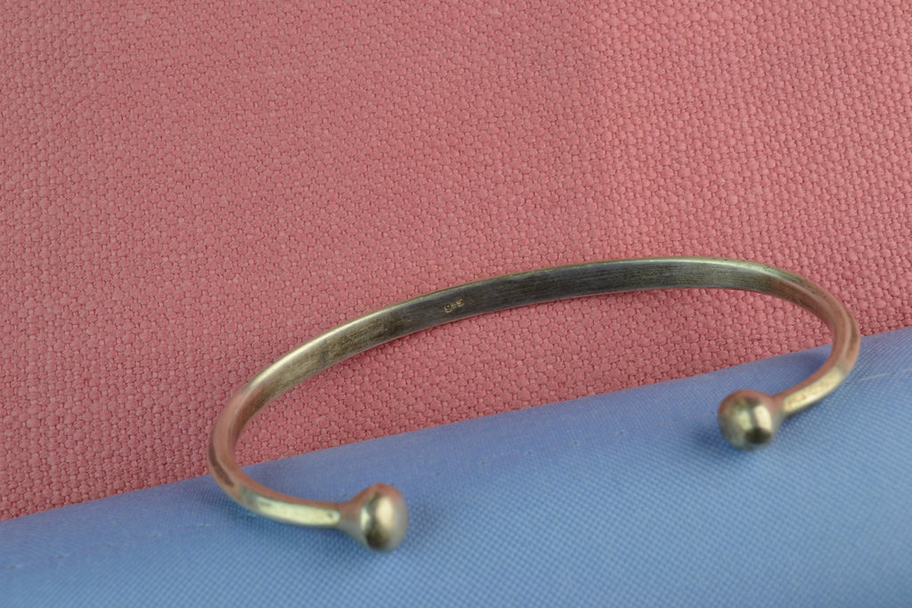 Torque Bangle in Solid Sterling Silver