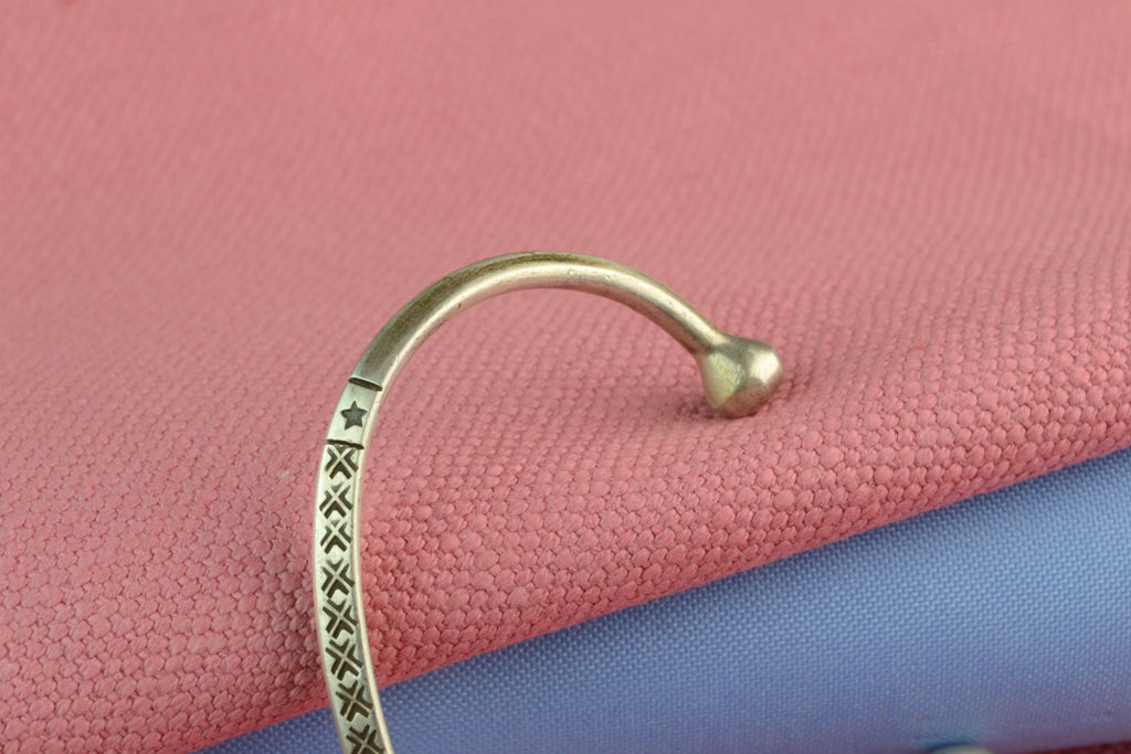 Torque Bangle in Solid Sterling Silver