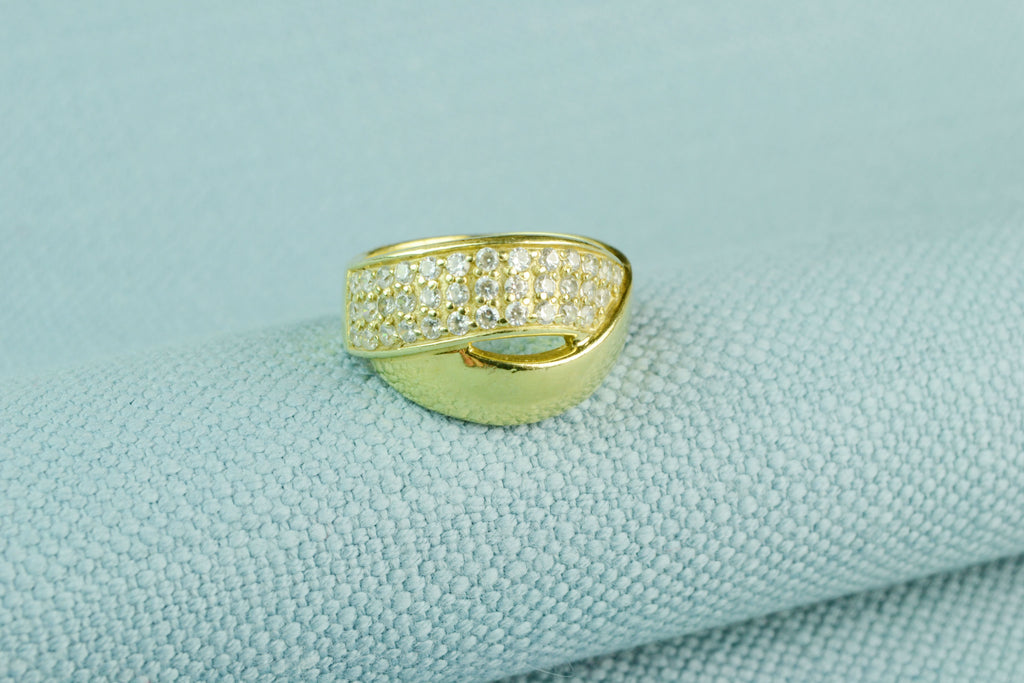 Gilded Silver Ring with CZ Stones