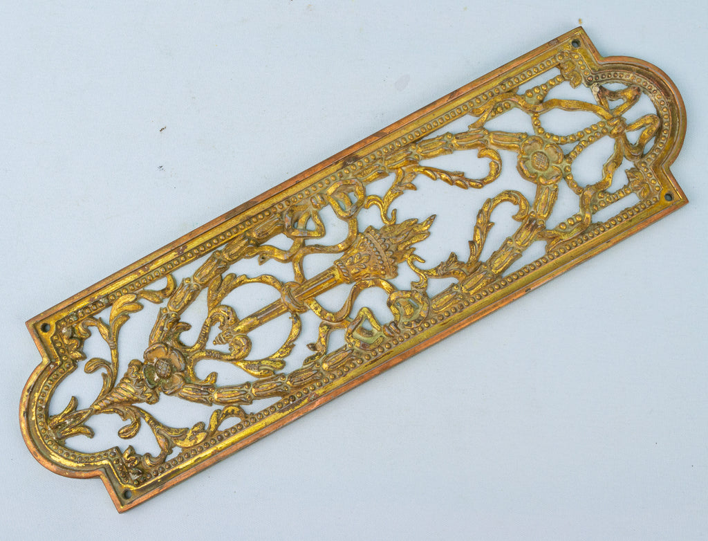 Antique Brass Door Push Plate Early 1900s