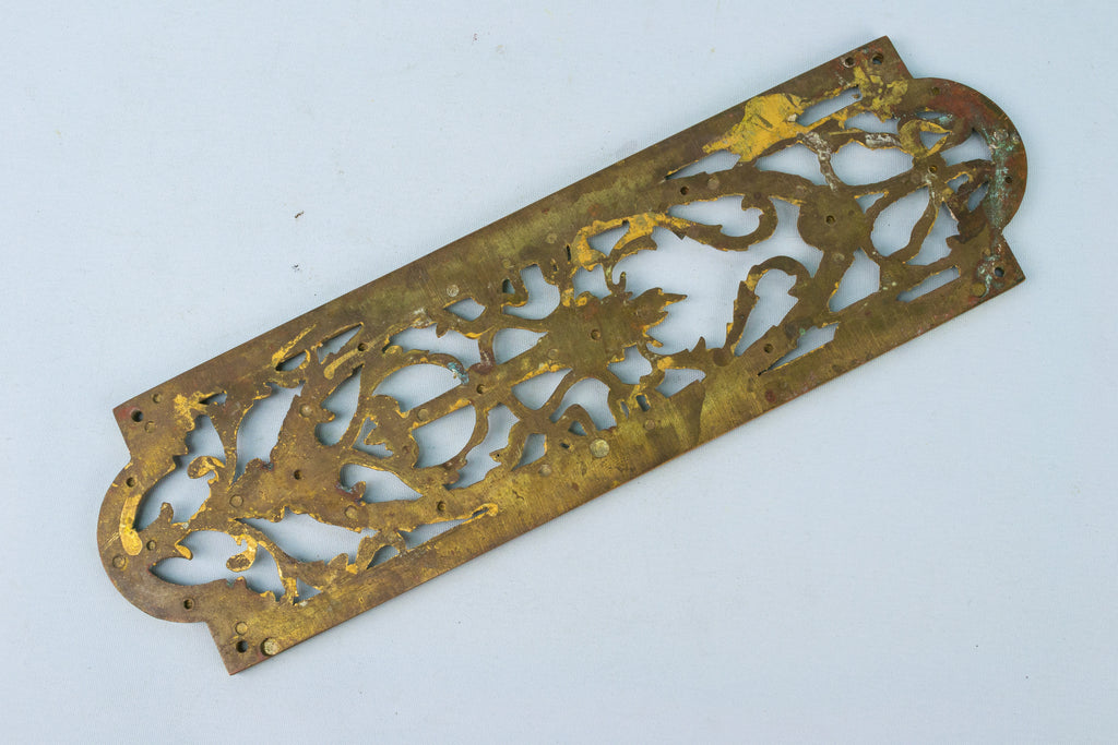 Antique Brass Door Push Plate Early 1900s