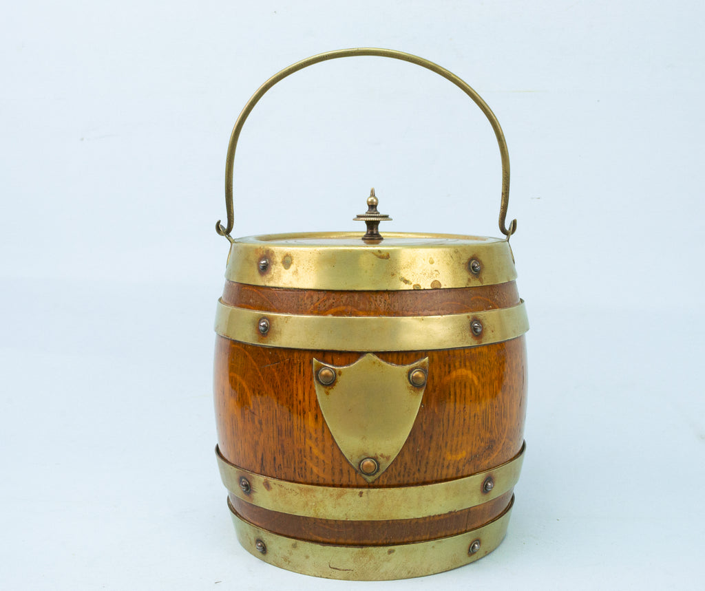 Ice Bucket Oak Barrel Shape 1930s