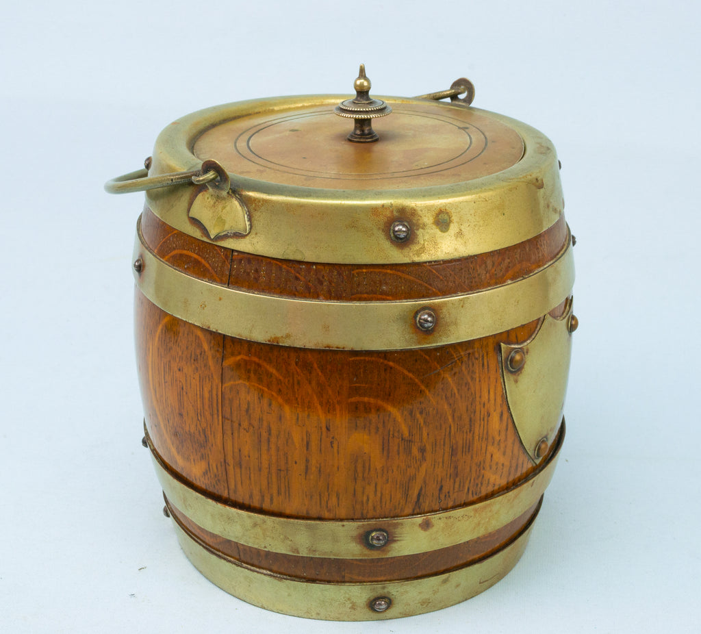 Ice Bucket Oak Barrel Shape 1930s