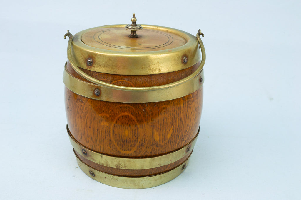 Ice Bucket Oak Barrel Shape 1930s