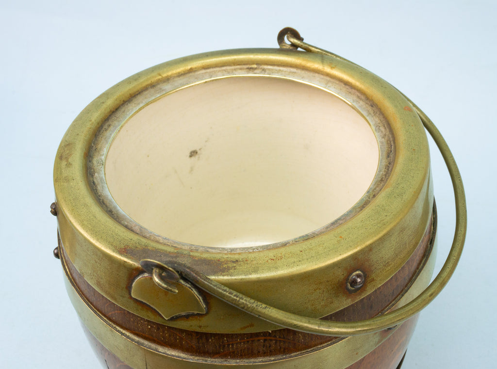 Ice Bucket Oak Barrel Shape 1930s