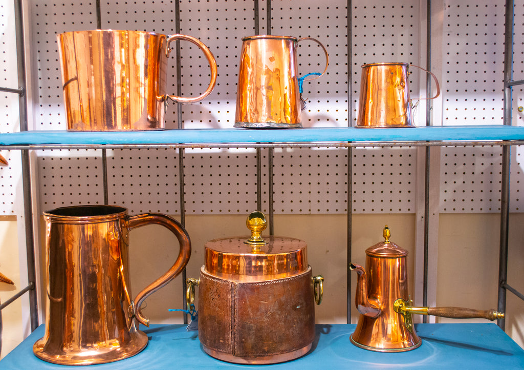 Polished Copper Coffee Pot Antique 19th Century
