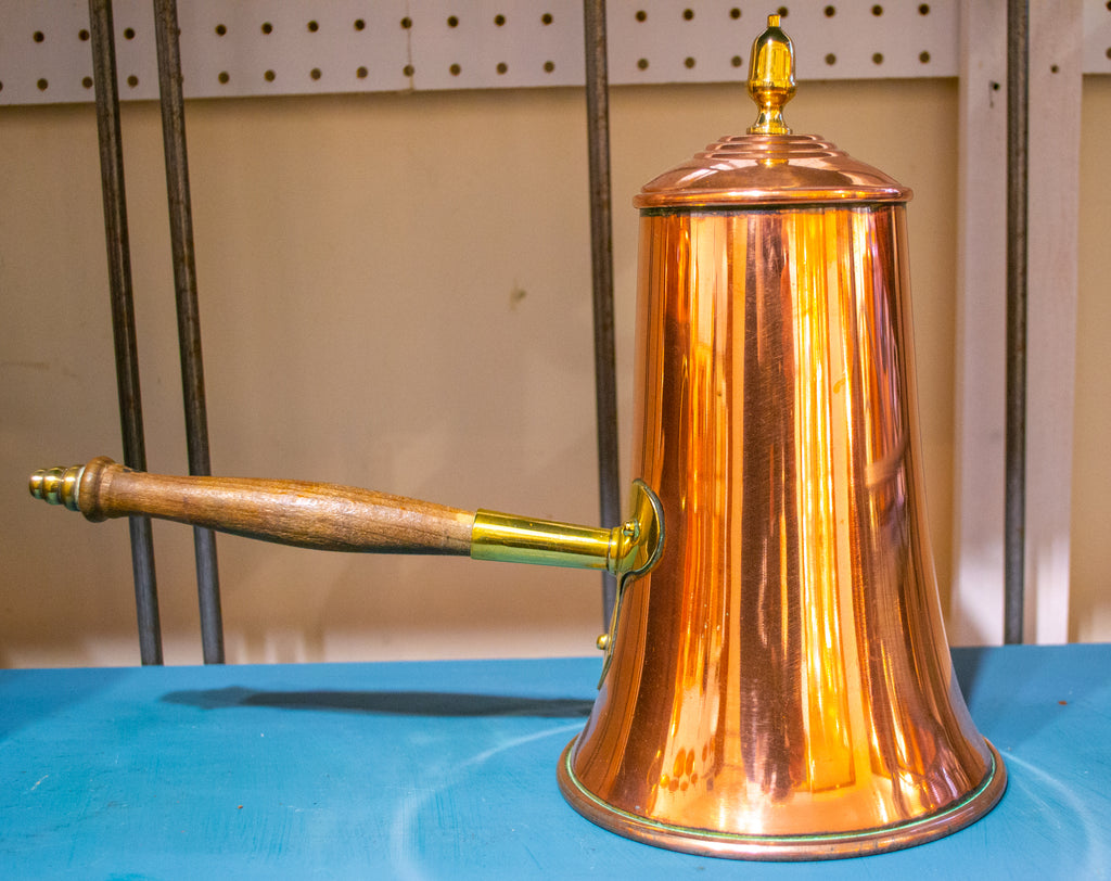 Polished Copper Coffee Pot Antique 19th Century