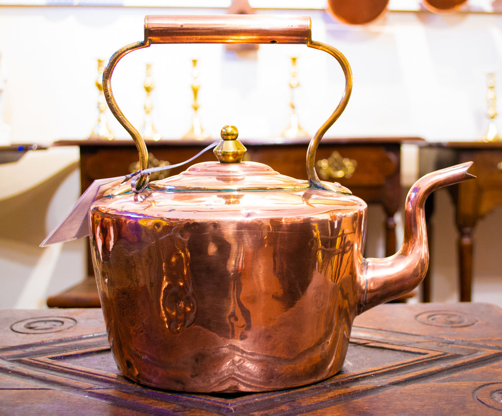 Victorian Copper & Brass Kettle Antique 19th Century