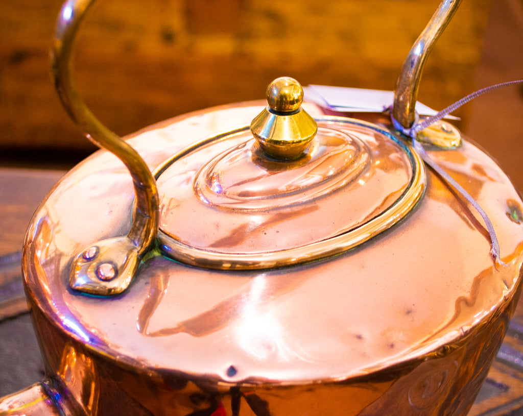 Victorian Copper & Brass Kettle Antique 19th Century