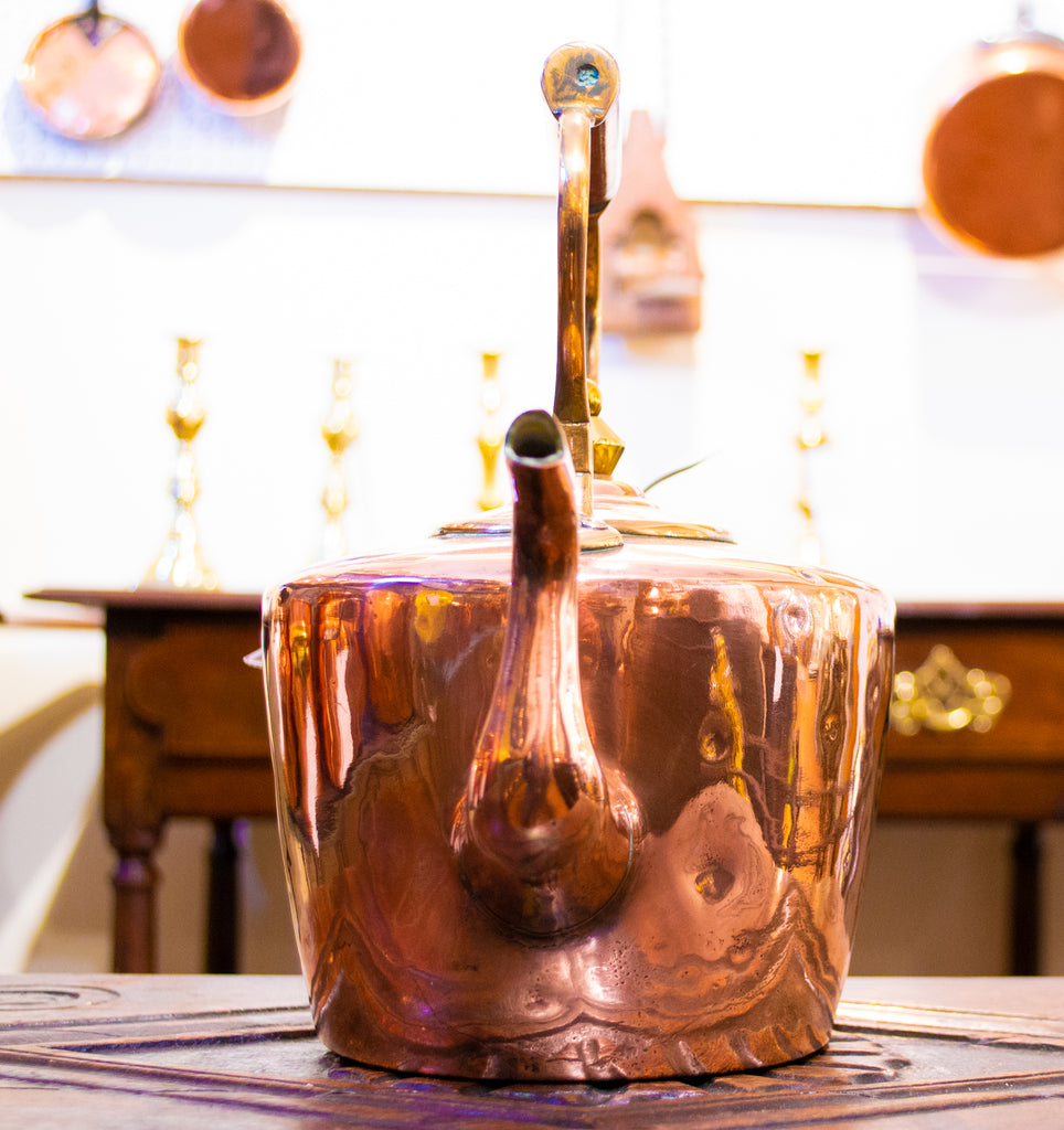 Victorian Copper & Brass Kettle Antique 19th Century