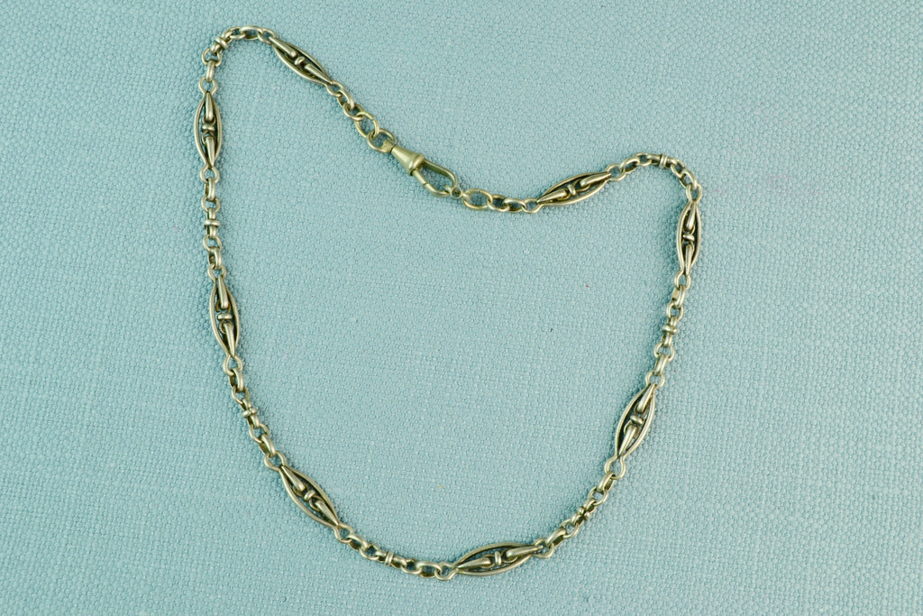 Watch Chain in Sterling Silver, French Early 1900s