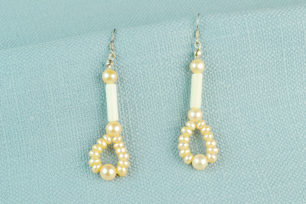 Earrings Fresh Water Cultured Pearls and Silver