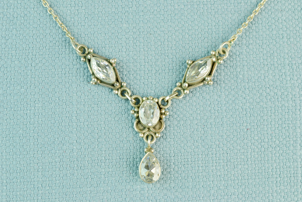 Necklace in Sterling Silver with CZ Stones