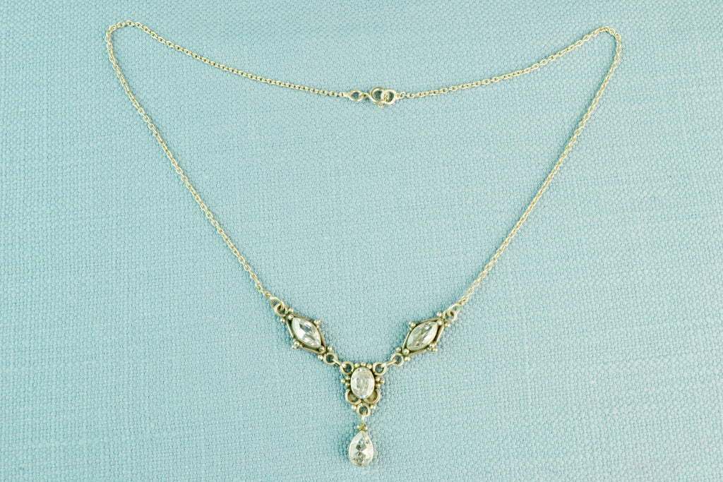 Necklace in Sterling Silver with CZ Stones