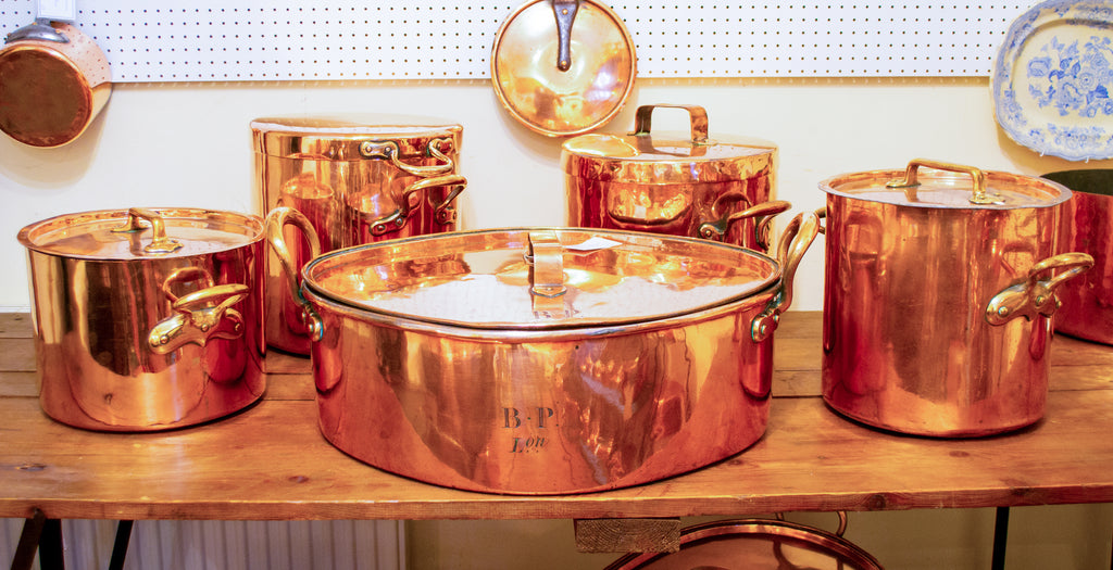 Large Copper Stockpot & Lid Antique 19th Century