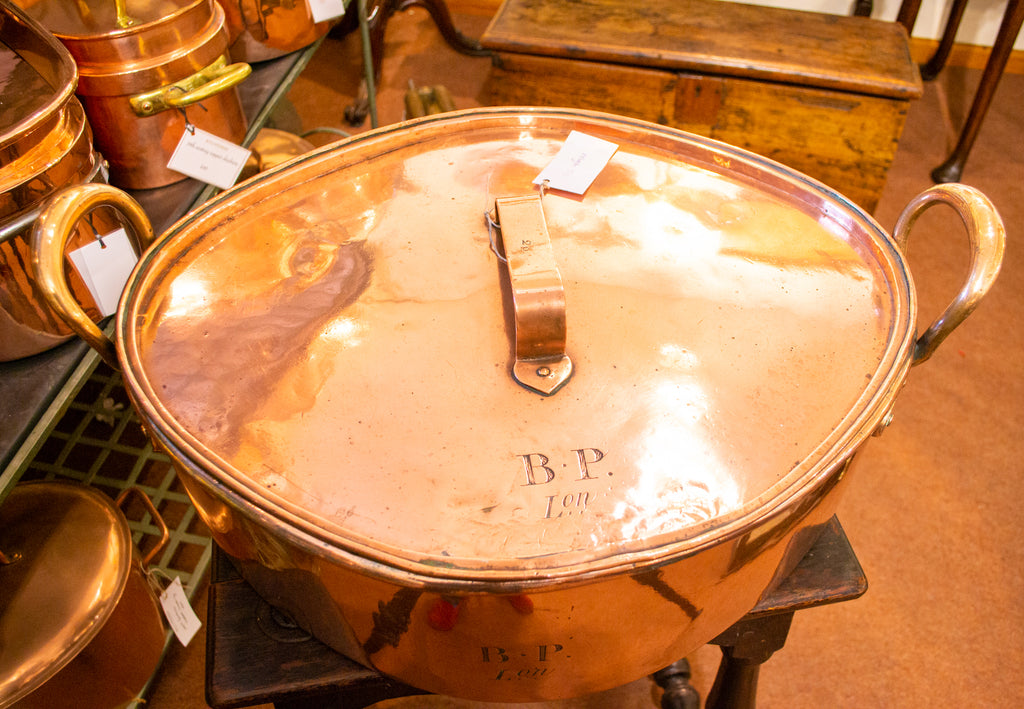 Large Turbot Cooking Copper Pan 19th Century