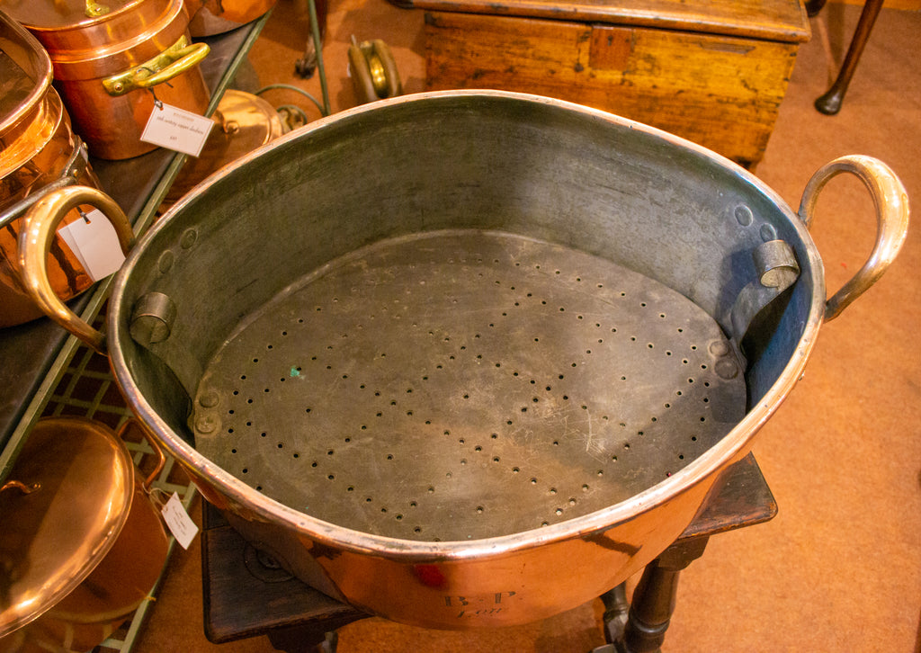 Large Turbot Cooking Copper Pan 19th Century
