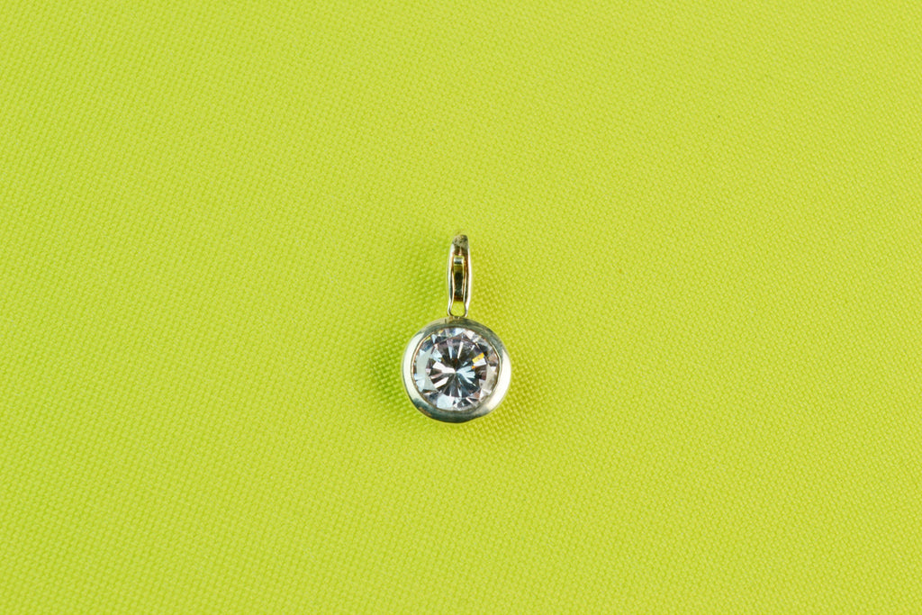 Pendant in Silver and Pink CZ by Lumani