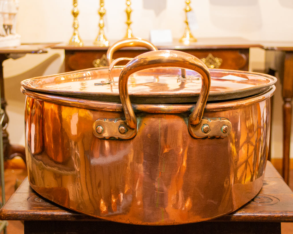 Large Turbot Cooking Copper Pan 19th Century