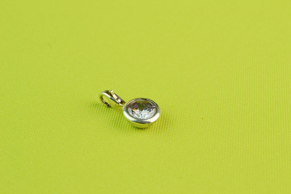 Pendant in Silver and Pink CZ by Lumani