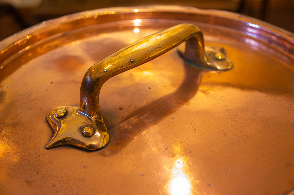 Large Polished Copper Stockpot & Lid 19th Century