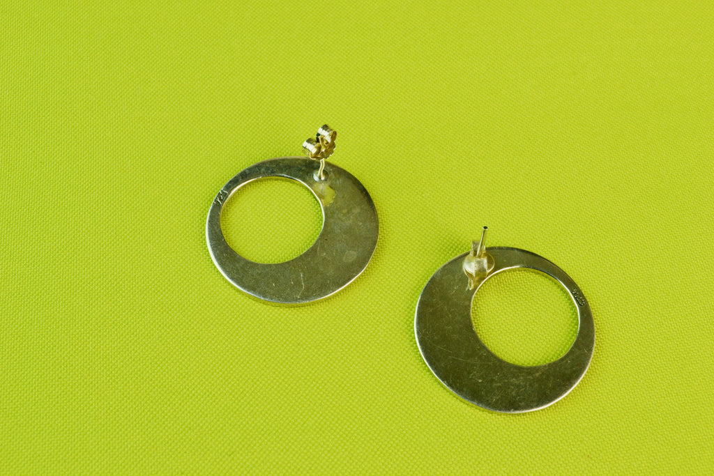 Earrings Half Moon in Silver 1980s