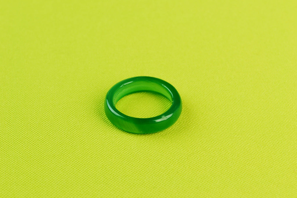 Ring Polished Green Agate Band